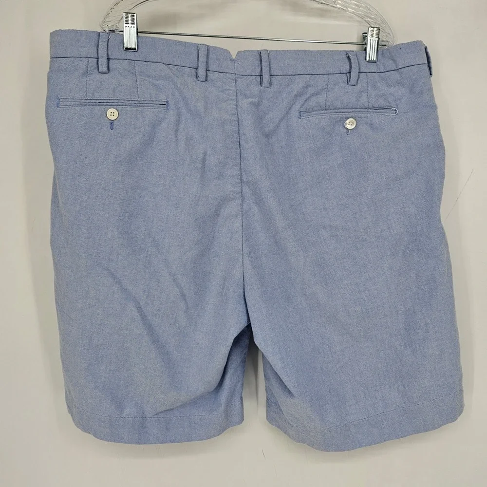 Vintage Polo Ralph Lauren Shorts Mens 42T Chino Classic Blue Flat Front Oxford